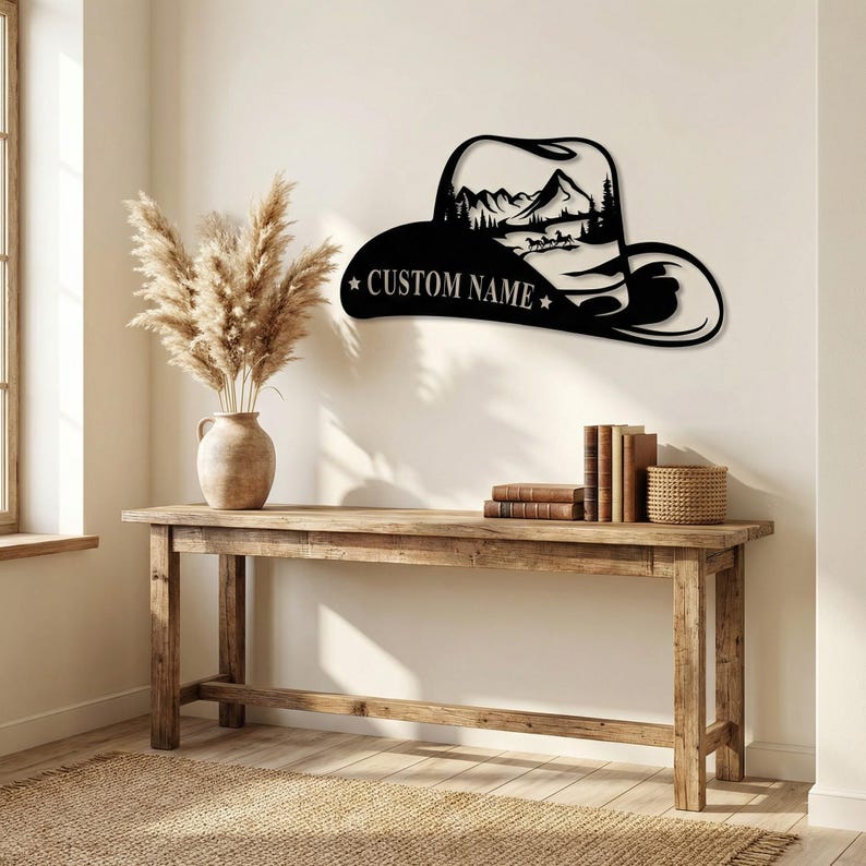 Western Cowboy Metal Sign, Custom Cowboy Name Sign,Cowboy Wall Art, Cowboy Ranch Sign,Western Horse Decor, Equestrian Sign, Cowboy Gift image 6
