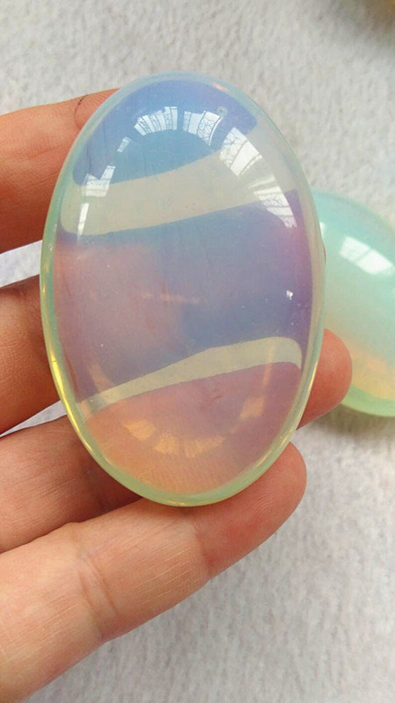 2pcs 60x40x20mm Natural Opal Opalite Palm Gemstonewhite OPAL - Etsy