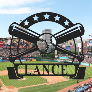 Custom Baseball Metal Sign, Personalized Baseball Name Sign,Sports Name Sign, Sport Theme Room Decor,Baseball Wall Art,Baseball Player Sign