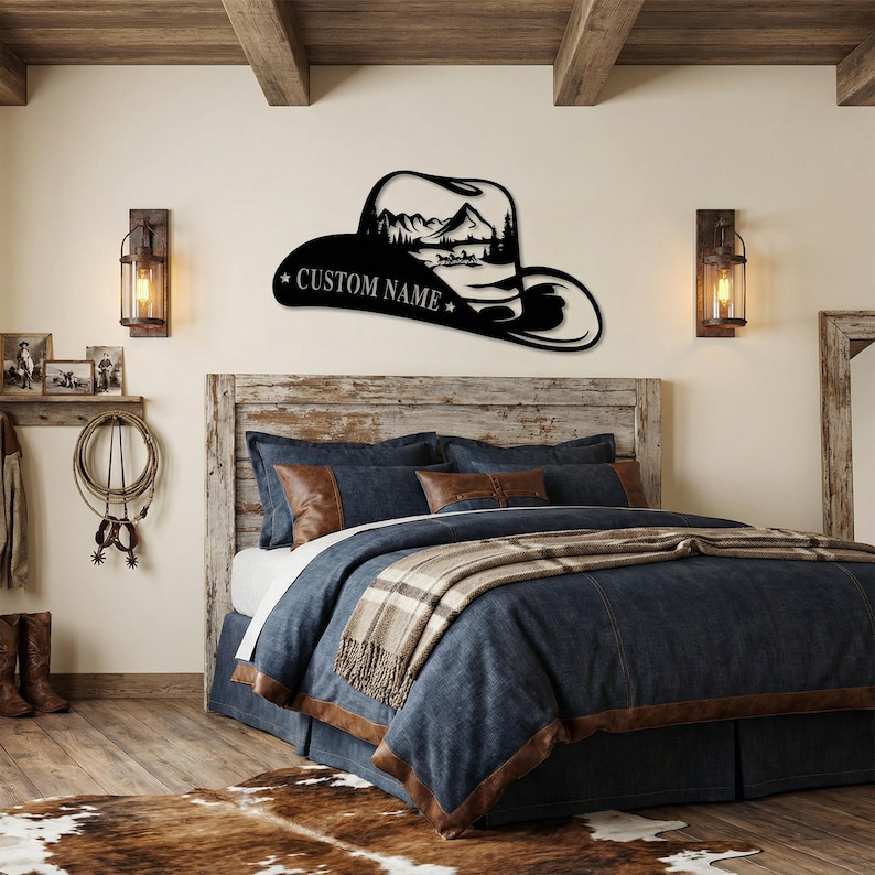 Western Cowboy Metal Sign, Custom Cowboy Name Sign,Cowboy Wall Art, Cowboy Ranch Sign,Western Horse Decor, Equestrian Sign, Cowboy Gift image 2