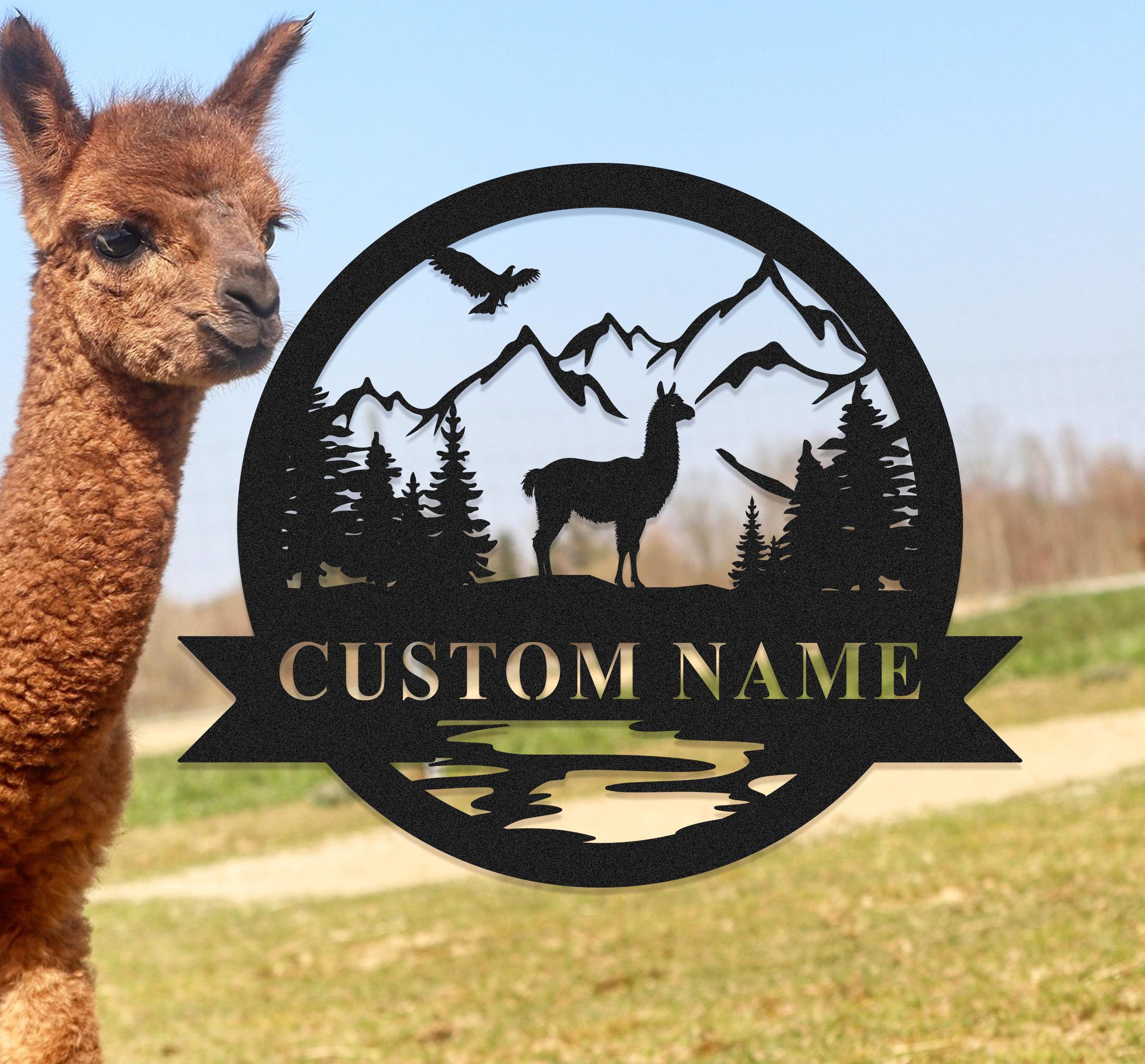 Alpaca Metal Sign,custom Alpaca Farm Sign,personalized Alpaca Ranch ...