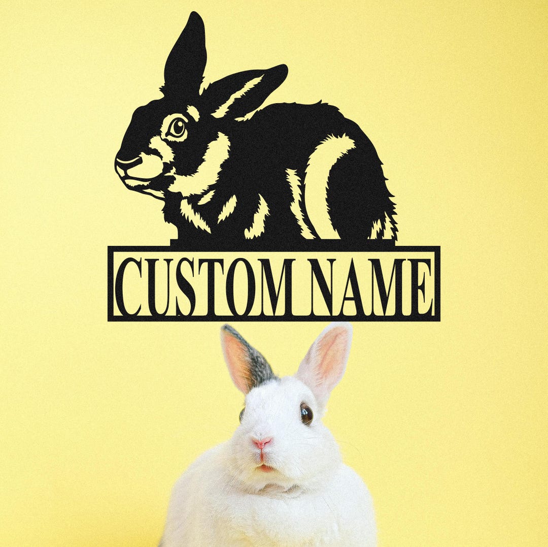 Custom Rabbit Name Sign,bunny Metal Sign,easter Rabbit Wall Art,farm ...