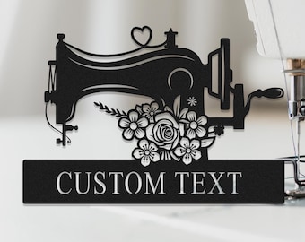Personalized Sewing Machine Sign,Sewing Room Metal  Sign,Custom Quilting Sign,Tailor Wall Decor,Seamstress Gift,Mothers Day Gift