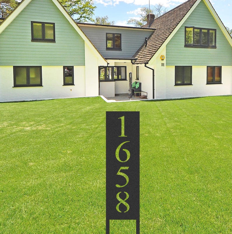Address Sign With Stakes,custom House Number Sign, Metal Address Sign ...