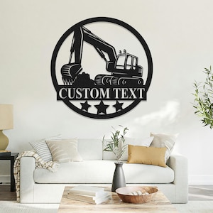 Personalized Excavator Metal Sign,Custom Excavator Decor, Excavator Driver Name Sign,Man Cave Sign,Excavator Wall Decor,Construction Gift