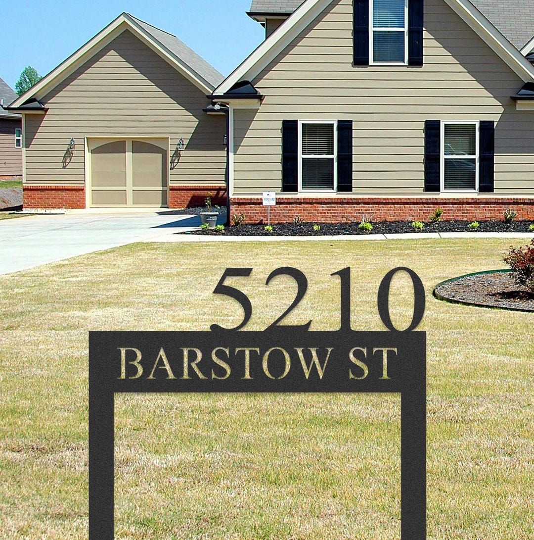 Personalized Address Sign With Stakes,custom House Number Sign ,staked ...