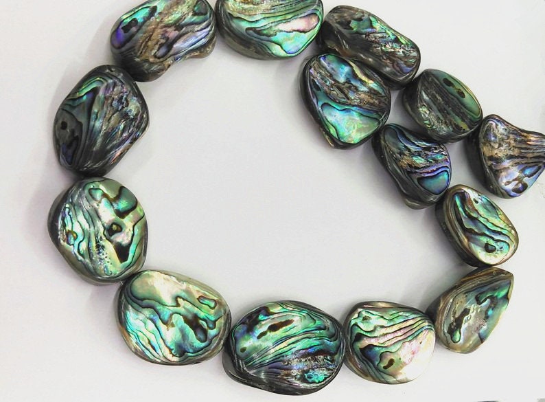 10-1614-19mm Genuine Rainbow Abalone Shell Cabochon Paua Puff,freeform oval shape pendant charm focal