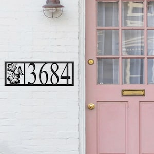 Custom Home Number Address Sign,House Numbers Metal Sign,Flower With Butterfly Numbers Sign,Street Number Sign,Address Decor,Flower Sign