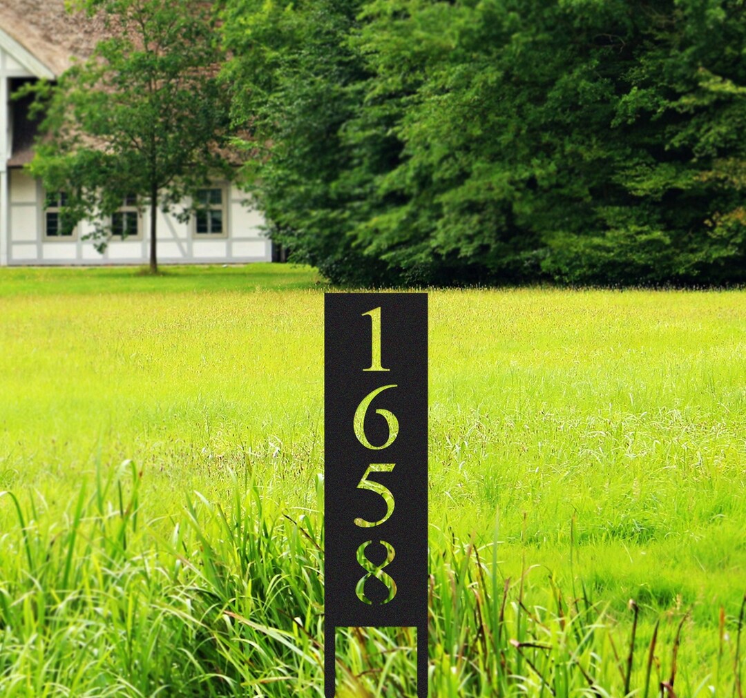 Address Sign With Stakes,custom House Number Sign, Metal Address Sign ...