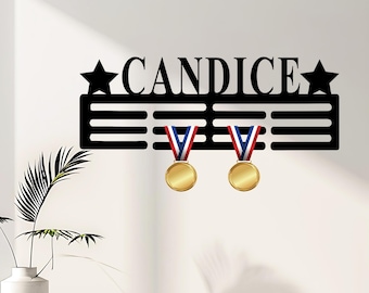 Custom Star Medal Hanger Monogram, Star Medal Hanger,Personalized  Star Medal Holder, Star Medal Display,Name Awards Sign