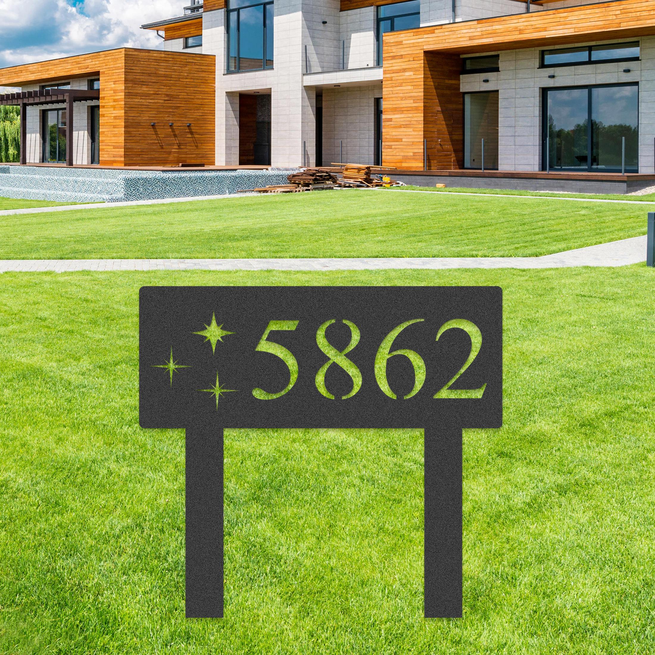 Address Sign With Stakes,custom House Number Sign ,personalized Staked ...