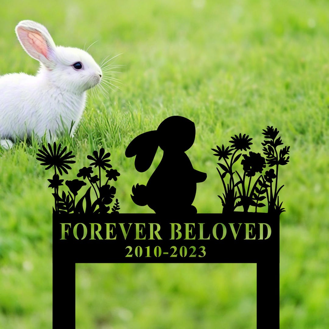 Rabbit Personalized Garden Sign,bunny Metal Sign With Stakes,bunny ...