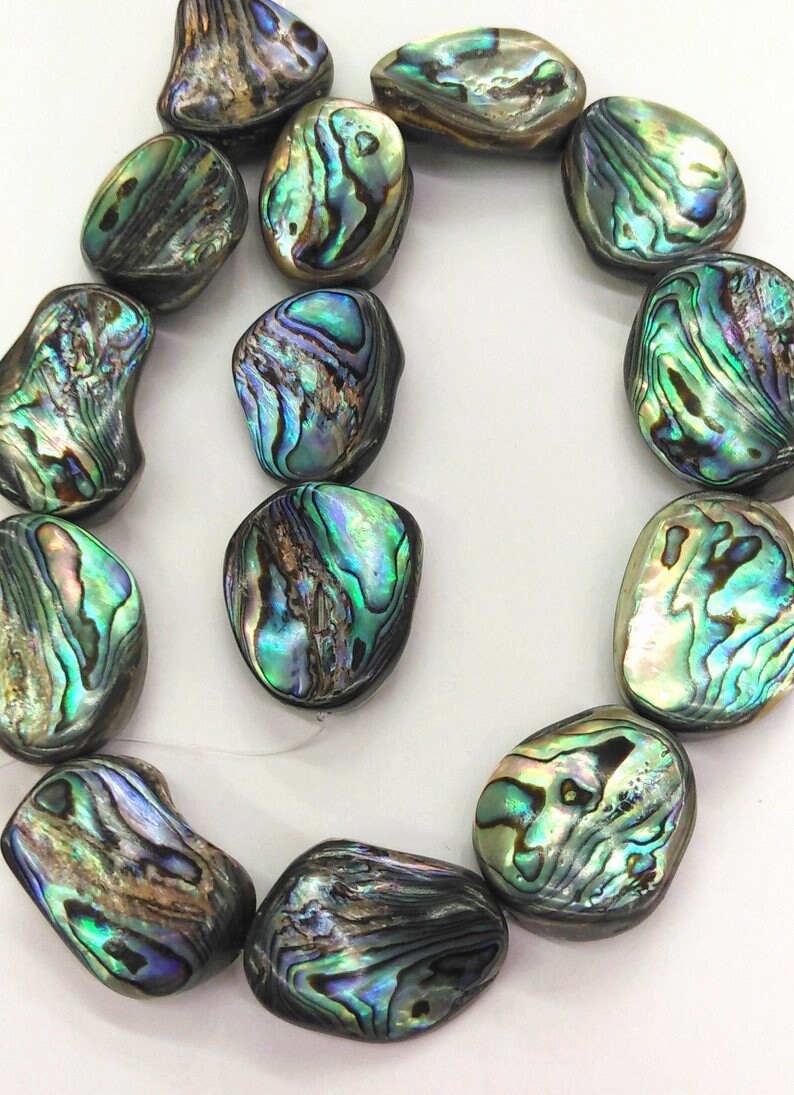 10-1614-19mm Genuine Rainbow Abalone Shell Cabochon Paua Puff,freeform oval shape pendant charm focal