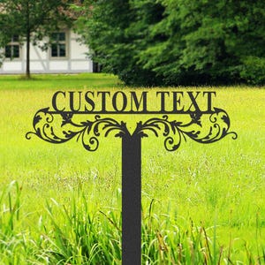 Custom Garden Sign with Stake,Metal Garden Sign, Yard Stake Sign ,Personalized  Garden Decor,Yard Decor,Lawn Metal Sign