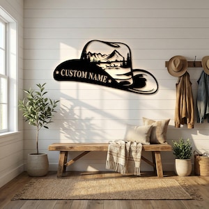 Western Cowboy Metal Sign, Custom Cowboy Name Sign,Cowboy Wall Art, Cowboy Ranch Sign,Western Horse Decor, Equestrian Sign, Cowboy Gift image 4