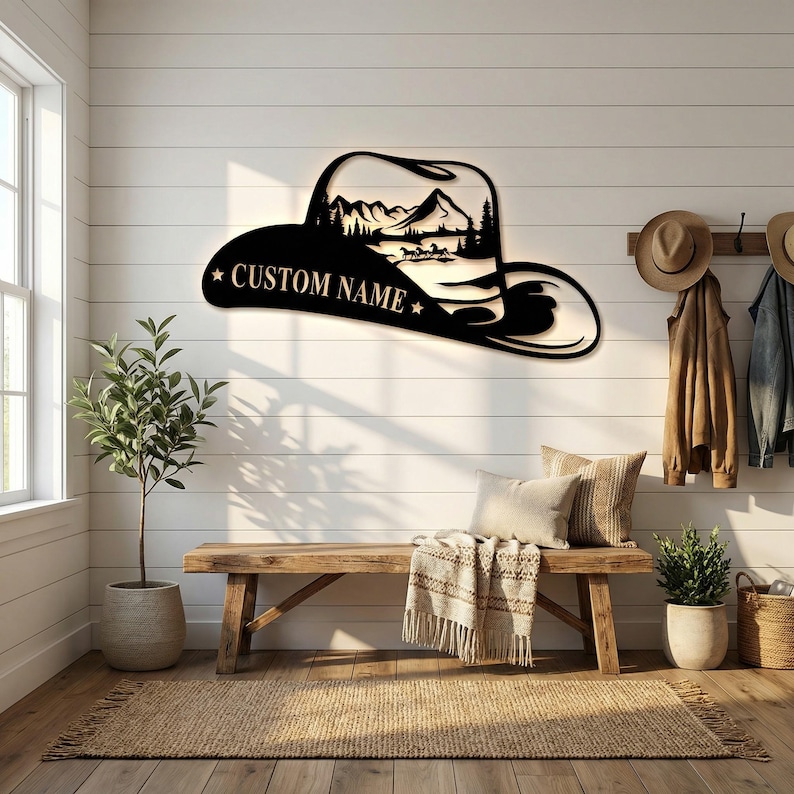 Western Cowboy Metal Sign, Custom Cowboy Name Sign,Cowboy Wall Art, Cowboy Ranch Sign,Western Horse Decor, Equestrian Sign, Cowboy Gift image 4