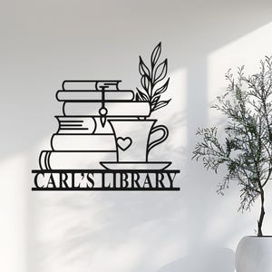 Custom Books Metal Sign,personalized Reading Sign,library Metal Sign ...