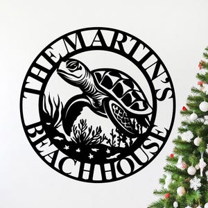 Customized Sea Turtle Wall Art,Personalized Sea Turtle Metal Sign,Turtle Name Sign,Sea Turtle Wall Decor,Pool Wall Decor,Beach House Gift