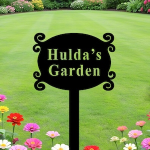 Custom Metal Garden Sign, Personalized Garden Sign with Stake, Lawn Sign, Outdoor Yard Sign, Garden Decor, Gardener Name Sign, Garden Gift