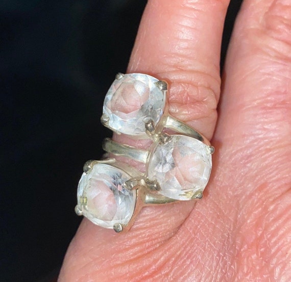 Clear Quartz Sterling Silver 925Silver Size 5 Ring - image 3