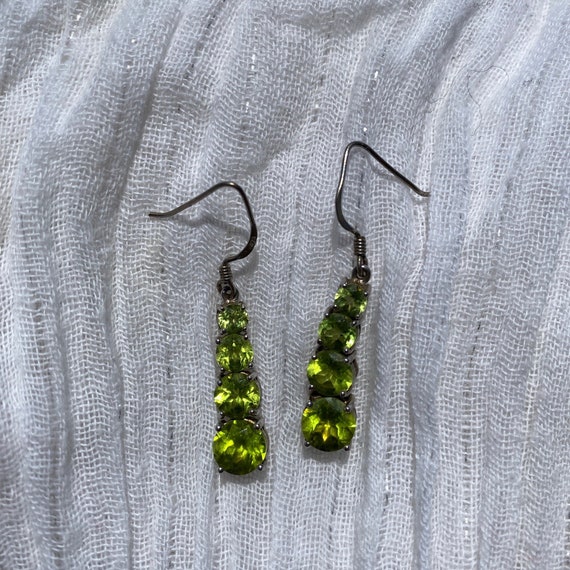 Peridot Green Sterling Silver 925Silver Earrings - image 3