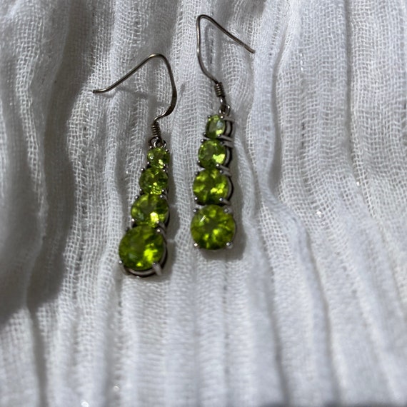 Peridot Green Sterling Silver 925Silver Earrings - image 2