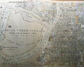 ORIGINAL 1952 Miami Beach Florida Indian Creek Village Country Club Golf Course ATLAS MAP