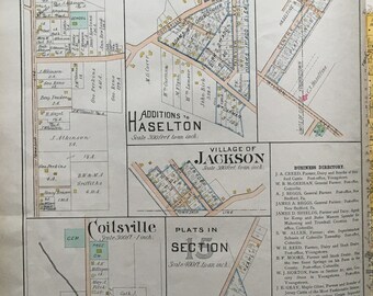 MUELLER ATLAS MAP Reproduction 1899 Berlin /& Berlin Centre Mahoning County Ohio A.H