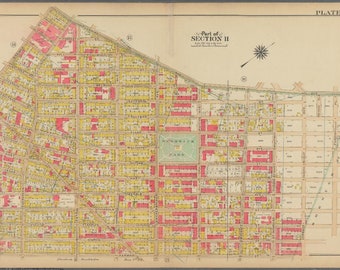 1908 FT GREENE PARK BROOKLYN NY ACADEMY OF MUSIC ATLANTIC LIRR STATION ATLAS MAP