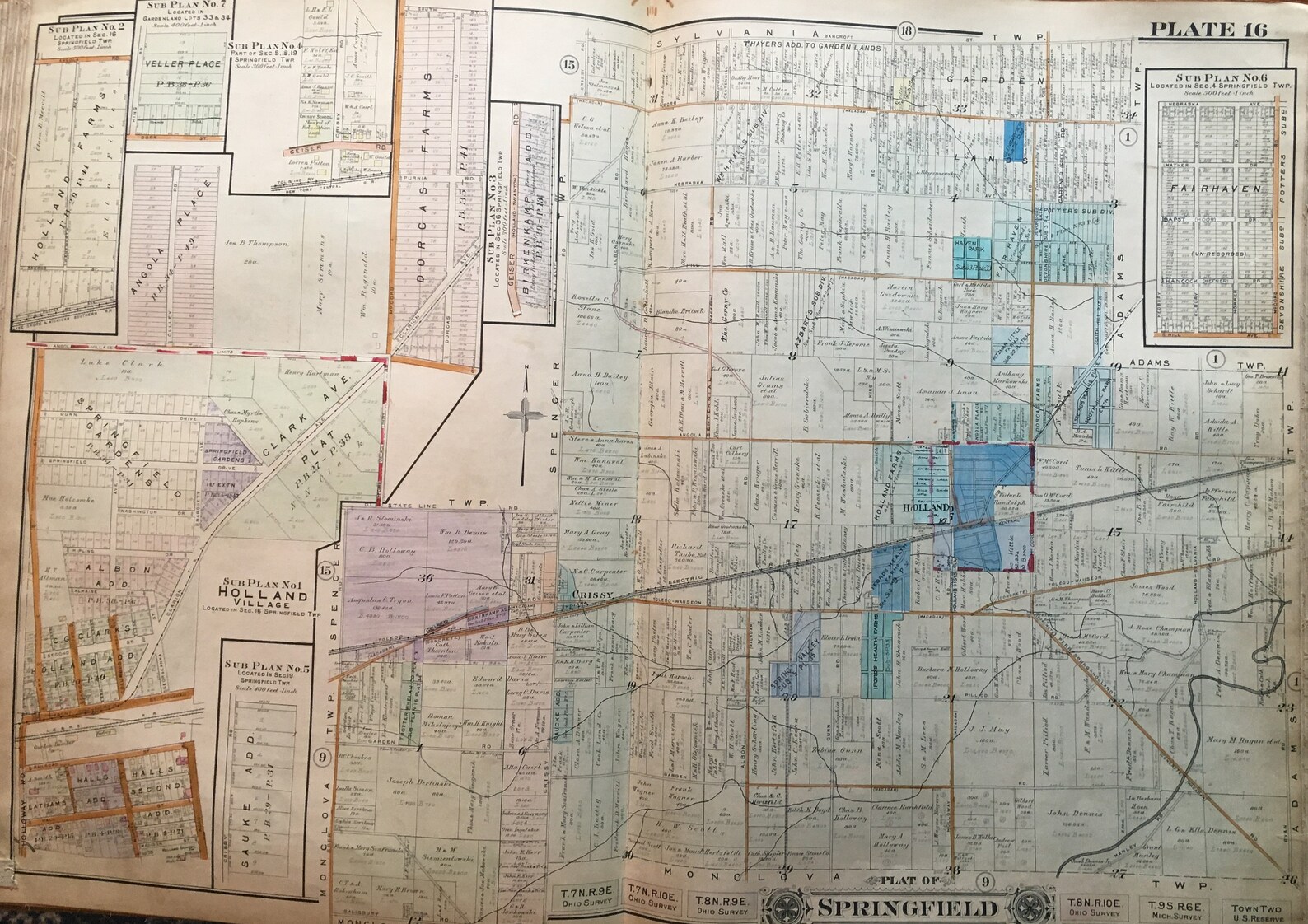 ORIGINAL 1924 Springfield Township Lucas County Ohio Spencer Etsy