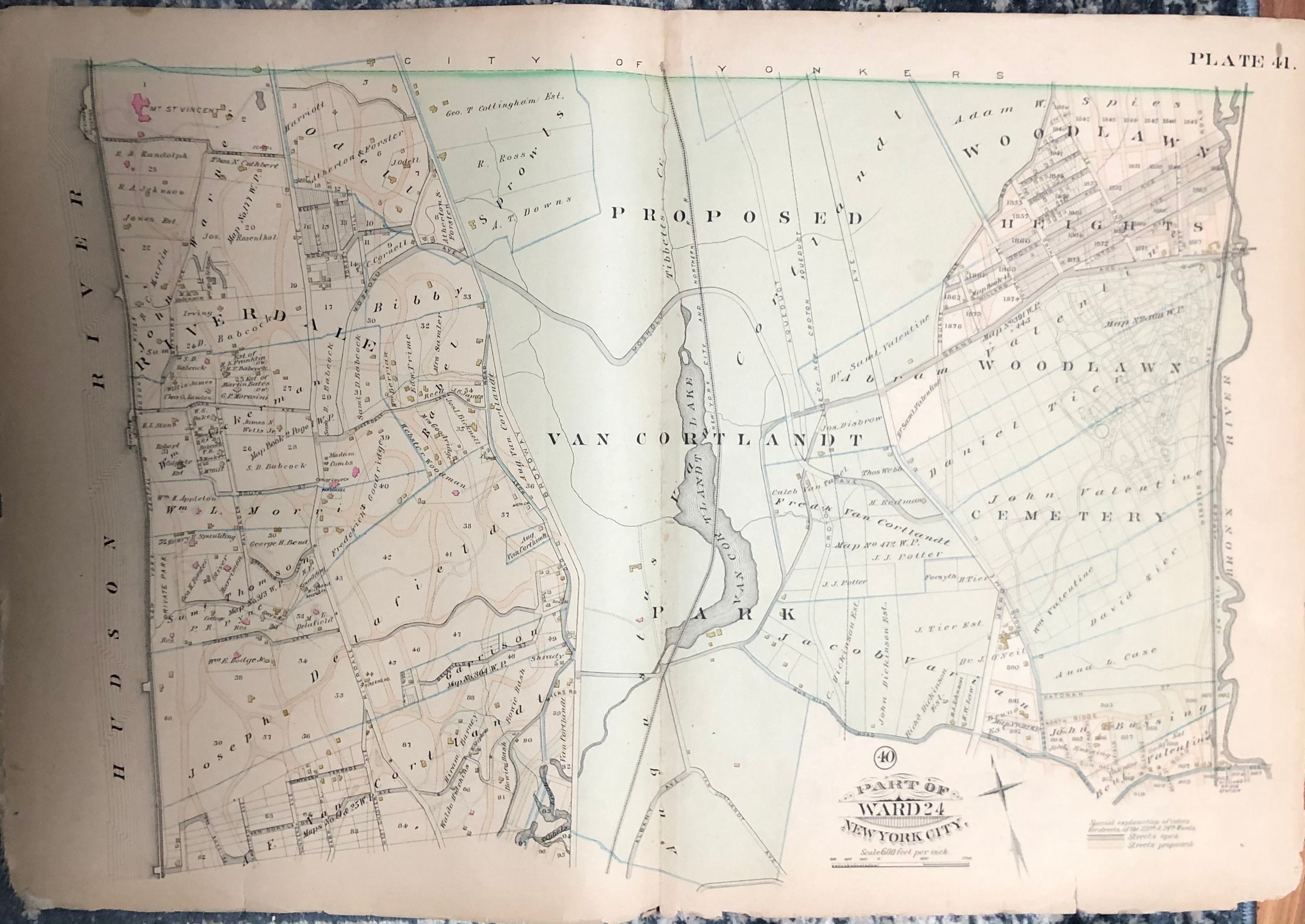 1885 Riverdale Bronx New York Proposed Van Cortlandt Park Etsy
