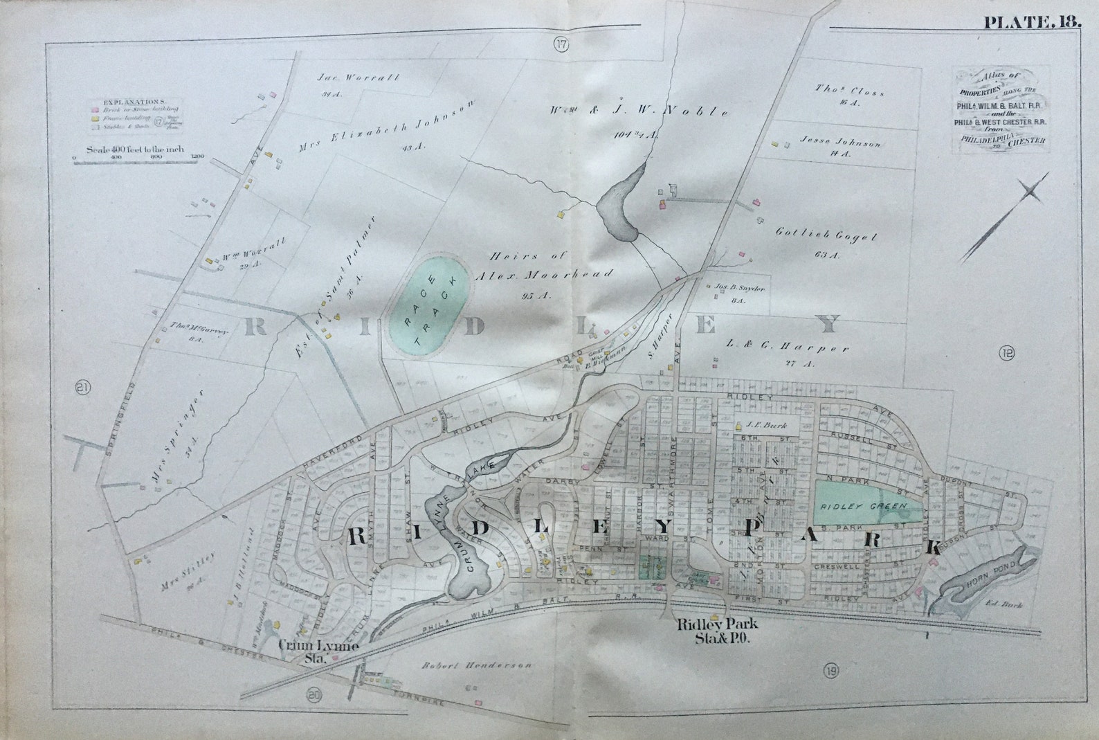 1882 Ridley Park Race Track Delaware County Pennsylvania Horn Etsy