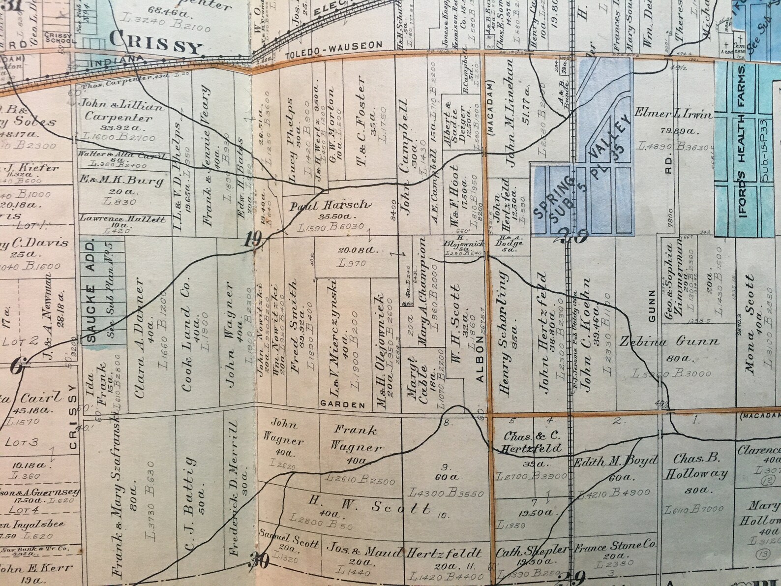 ORIGINAL 1924 Springfield Township Lucas County Ohio Spencer Etsy