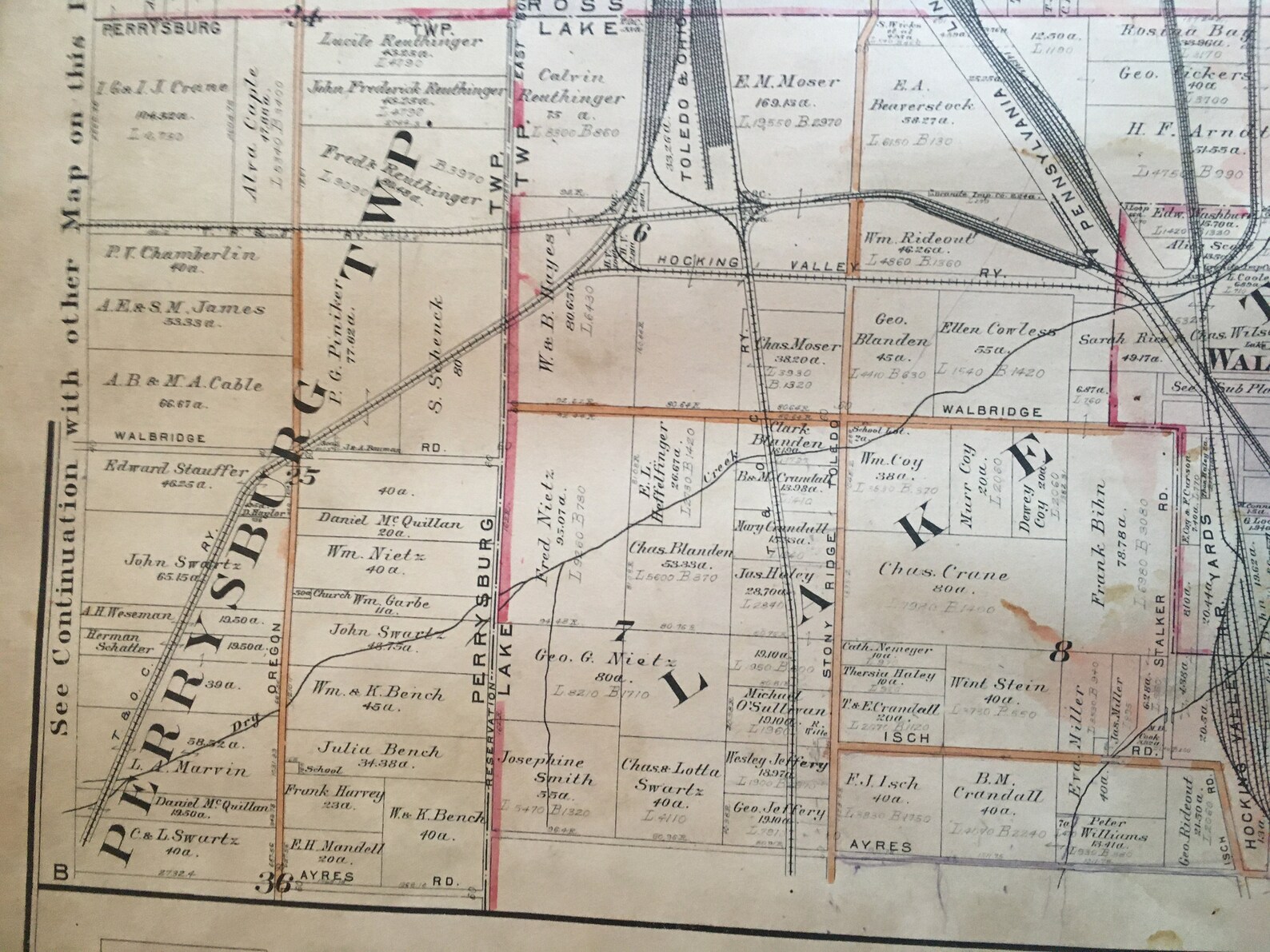 ORIGINAL 1924 Perrysburg Ross & Lake TWP Wood County Ohio Etsy