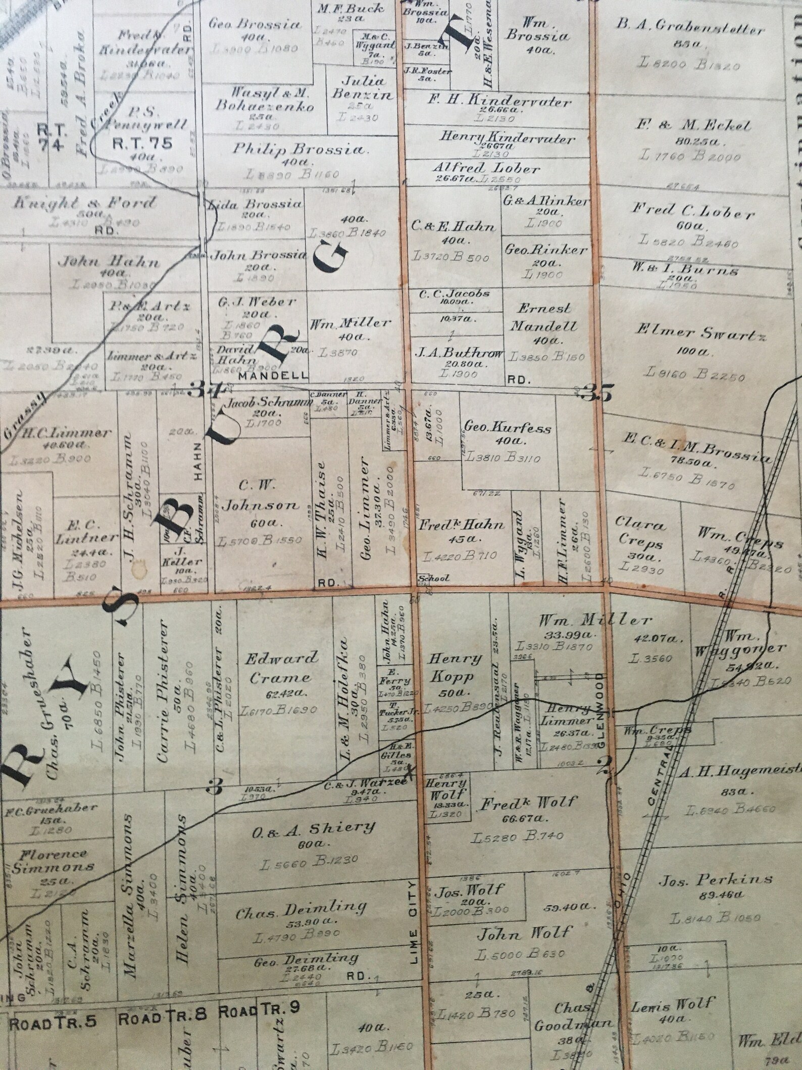 ORIGINAL 1924 Perrysburg Ross & Lake TWP Wood County Ohio Etsy