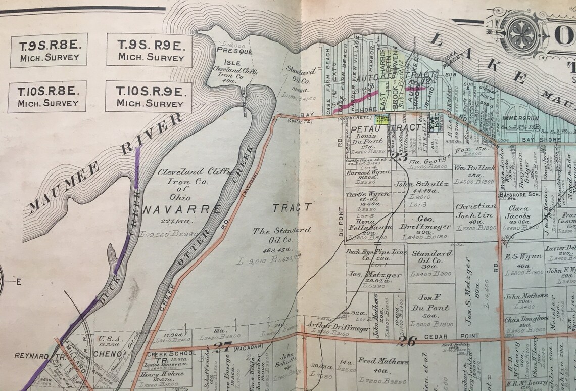 ORIGINAL 1924 Oregon Township Lucas County Ohio City of Toledo Etsy
