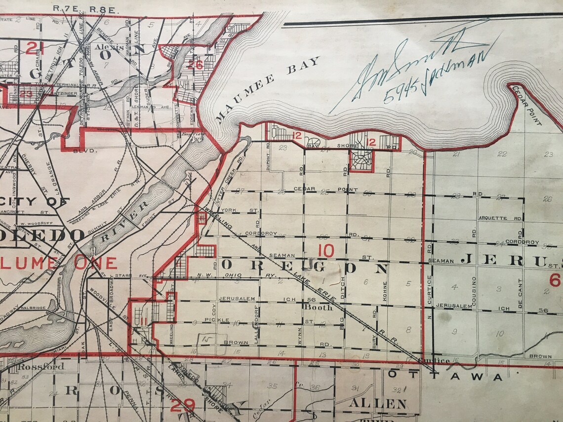ORIGINAL 1924 Lucas County Ohio Index Page Outline Atlas Map Etsy