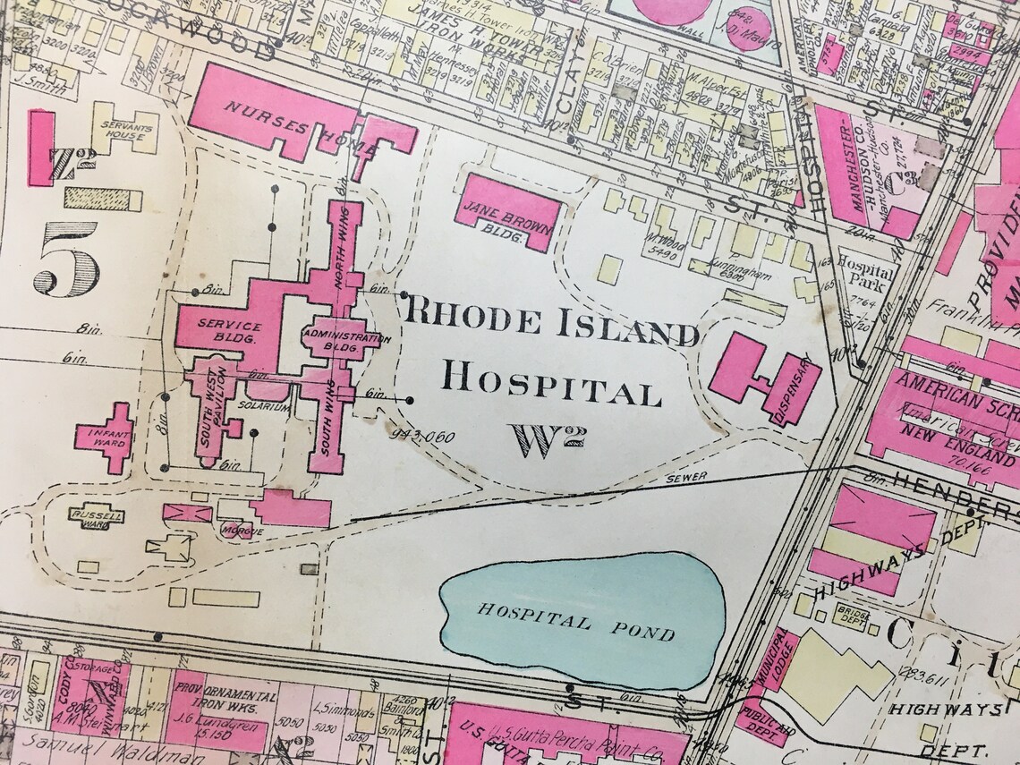 ORIGINAL 1926 Upper South Providence Rhode Island Hospital Etsy