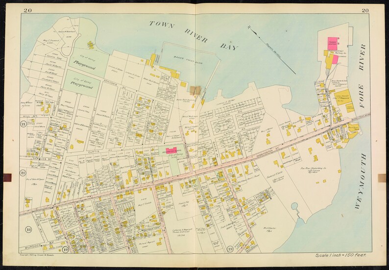 1907 Quincy Pt Bridge Norfolk County Massachusetts Washington Etsy