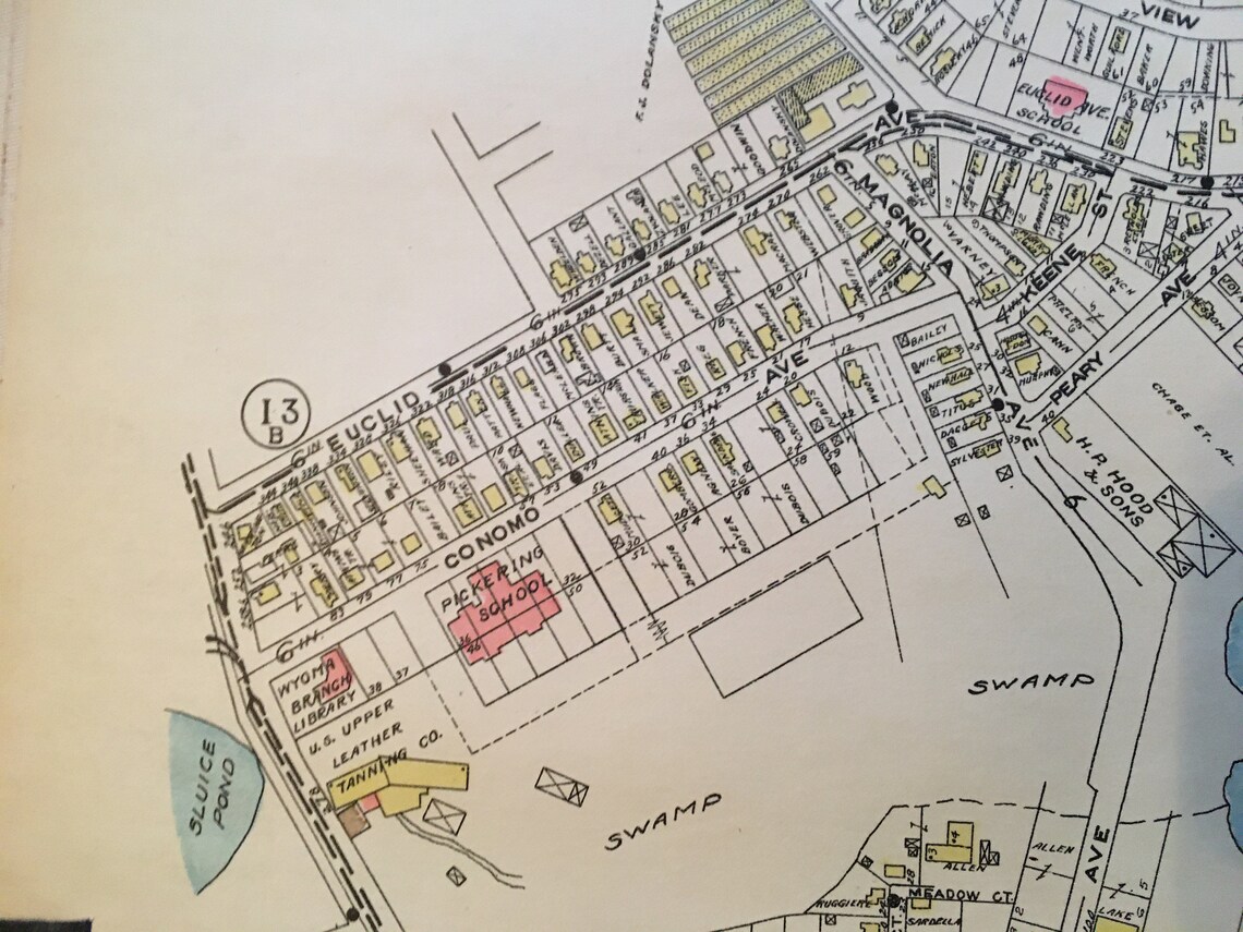 ORIGINAL 1924 Lynn Massachusetts Parkland Avenue to Flax Pond Etsy