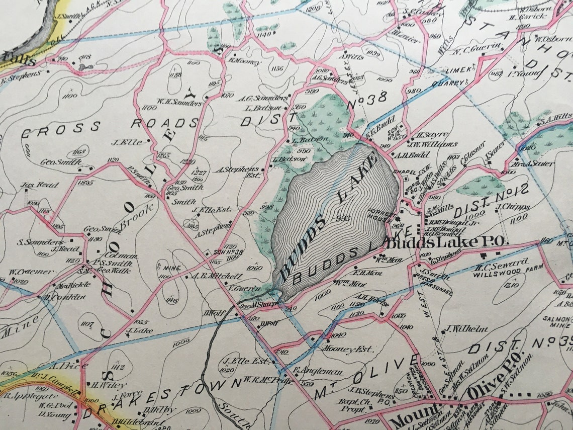 1887 Mt. Olive Township Flanders Pt. Morris Allentown South Etsy