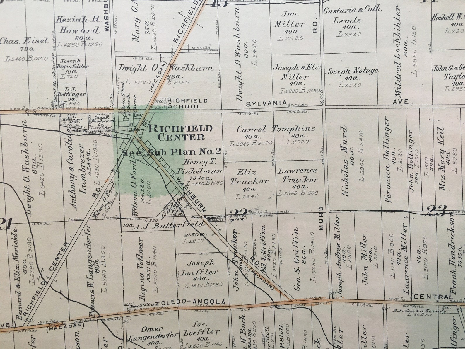 ORIGINAL 1924 Richfield Township Lucas County Ohio Fulton Etsy