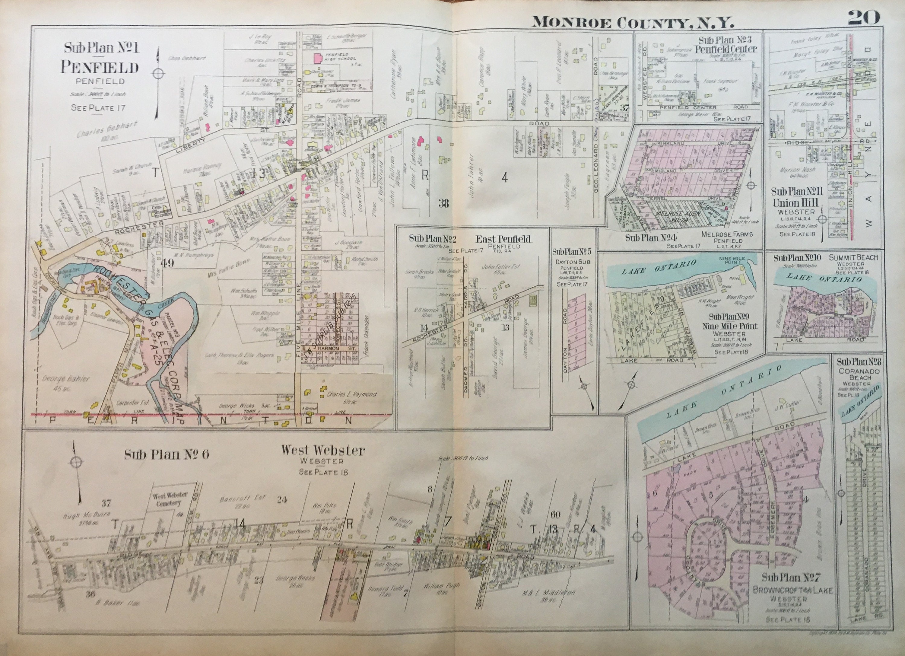 ORIGINAL 1924 Penfield West ster Monroe County New York Etsy