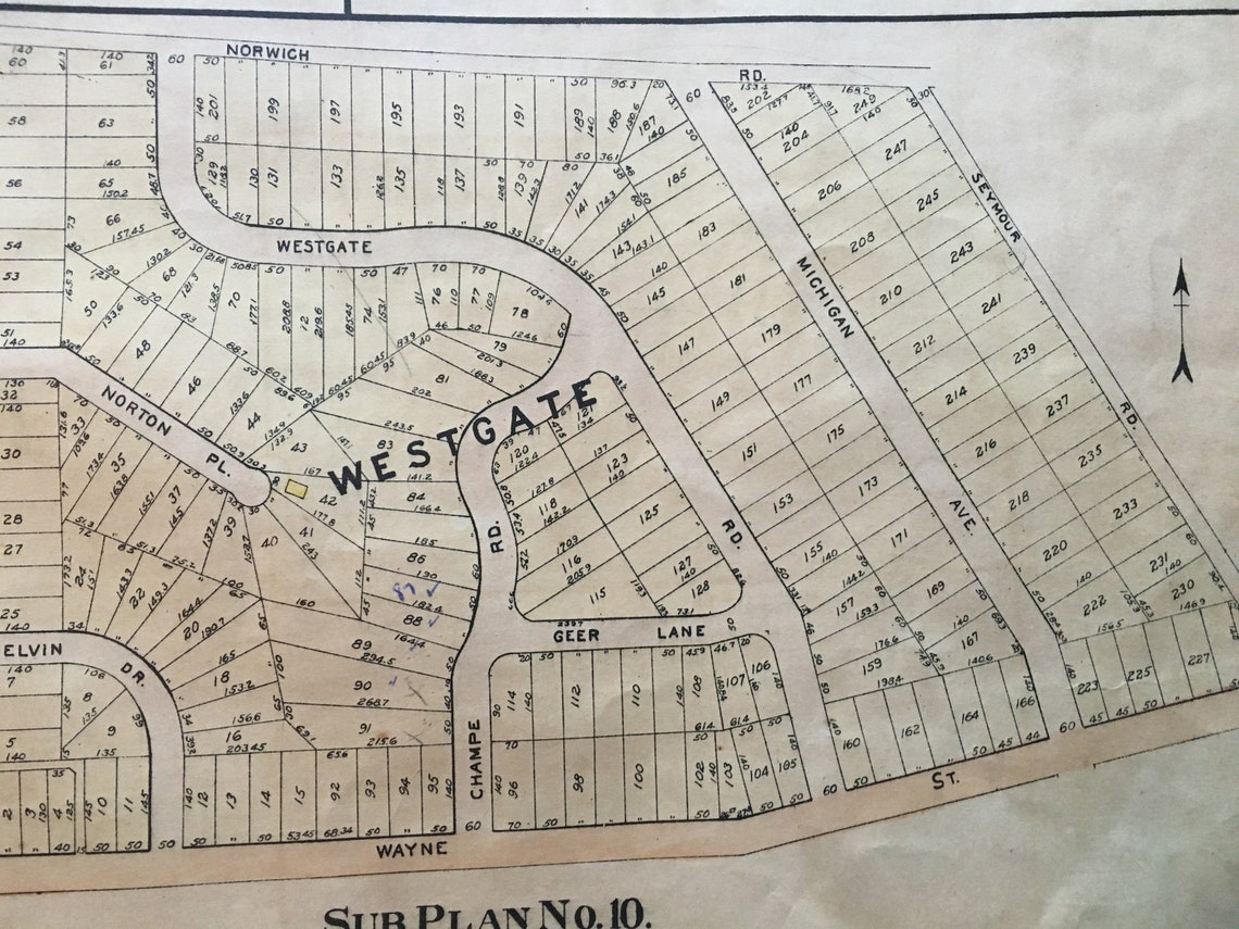 1924 Subplans of Townships Lucas County Ohio Ottawa Hills Echo Etsy