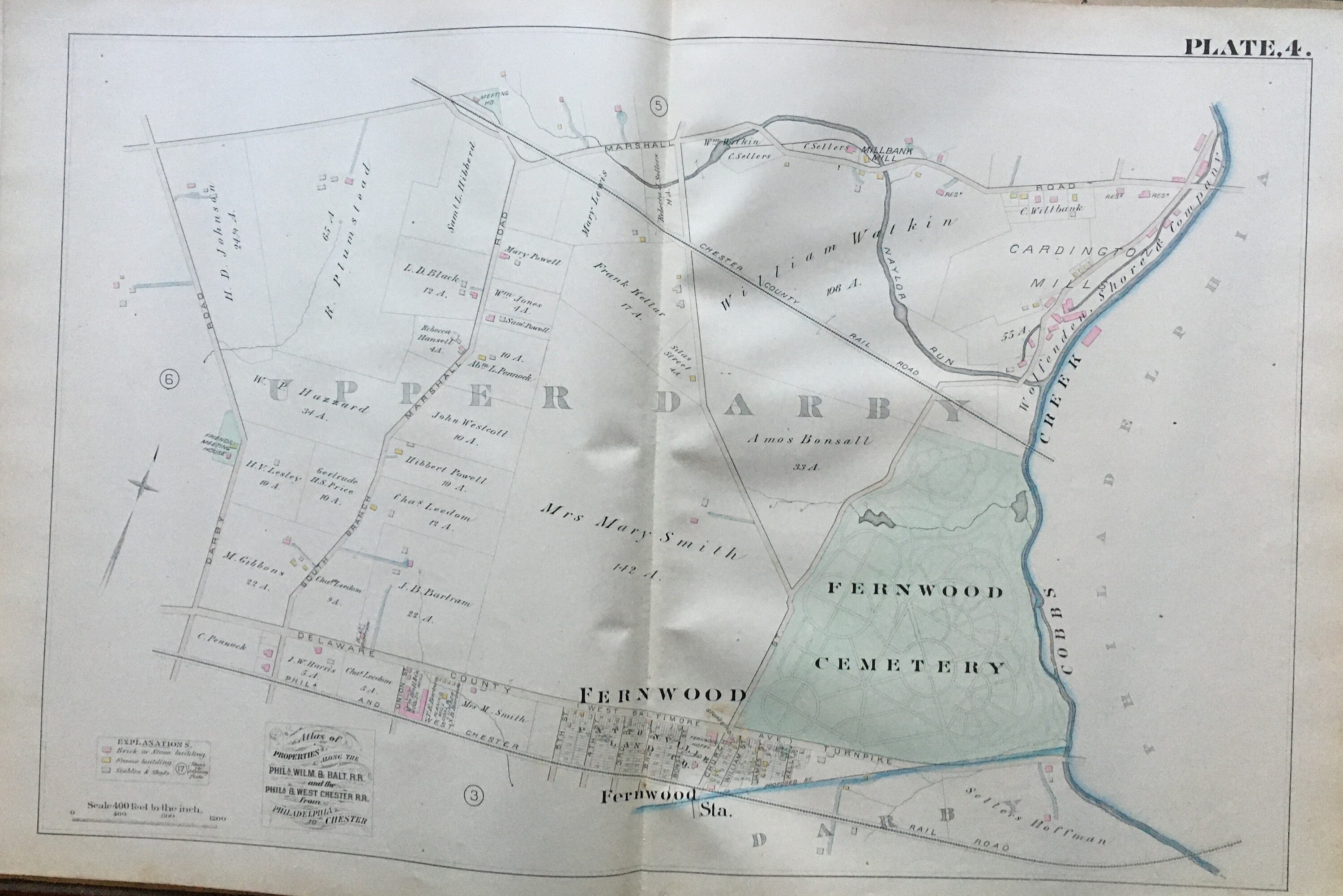 ORIGINAL 1882 Upper Darby Delaware County Pennsylvania Etsy