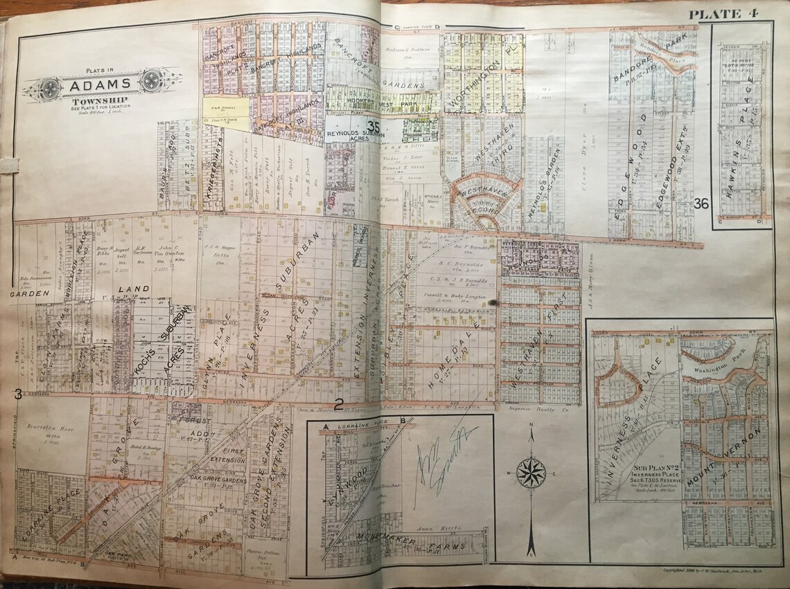 ORIGINAL 1924 Adams Township Lucas County Ohio Mount Vernon Etsy