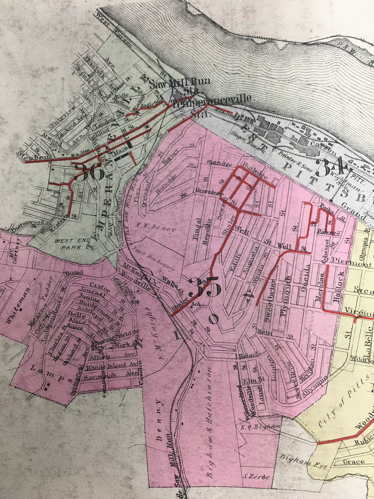 ORIGINAL 1901 Pittsburgh Pennsylvania Sewer System ATLAS MAP Etsy