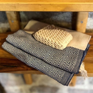 Turkish Towel Handwoven Hand Towel for Bathroom and Kitchen Balmy Olive Oil Soap Amulet Included image 2