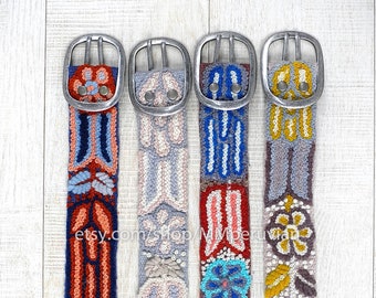 Cinto bordado à mão floral, cintos bordados de lã, cinto étnico floral, cinto boho, presentes para ela, cinto peruano de lã, cinto peru feminino