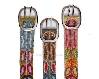 Hand embroidered belt floral organic dyes, eco friendly belt, floral ethnic belt, bohemian belts